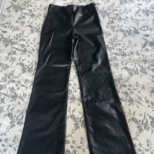 Zara Faux Leather Flared Leggings